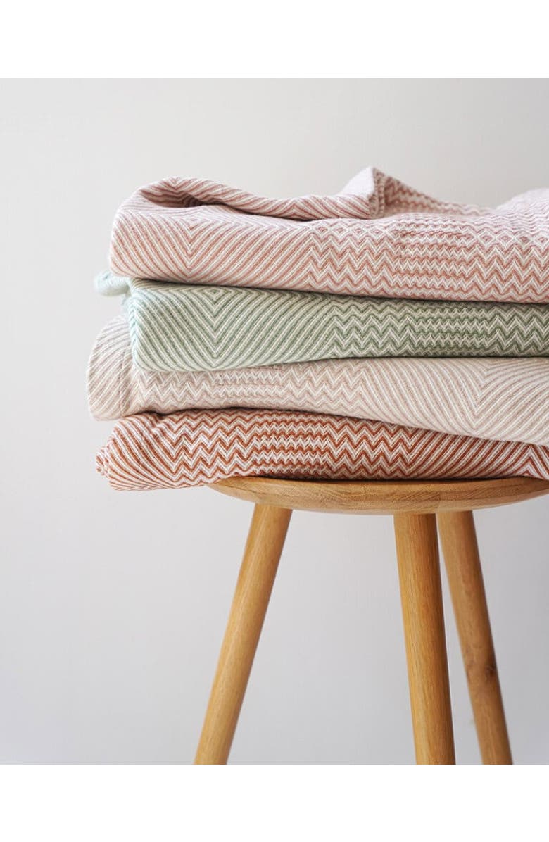 Mungo Throw Cotton Whalebone Blanket, Alternate, color, Copper