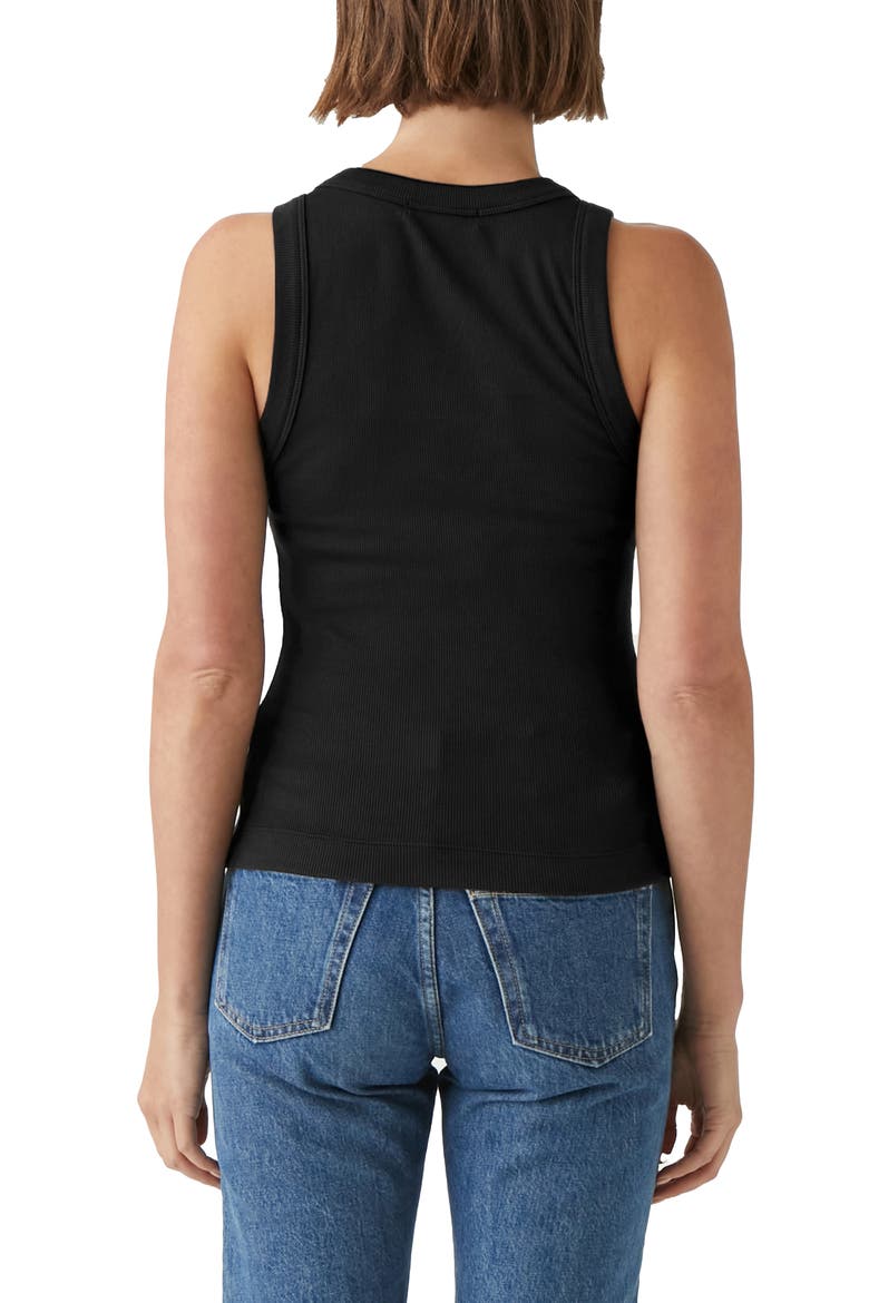 Gina Cotton & Modal Rib Tank, Alternate, color, BLACK