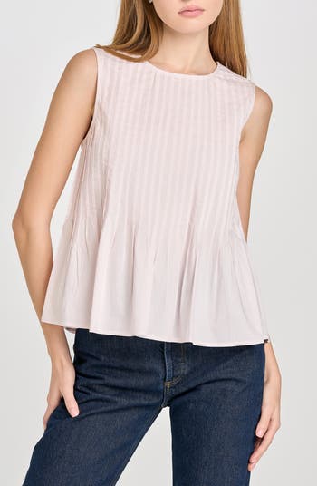 WAYF Gwen Sleeveless Pleated Peplum Top | Nordstrom