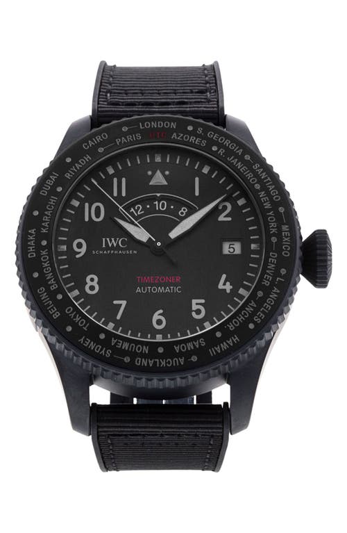 Watchfinder & Co. Iwc  2021 Pilot's Timezoner Iw395505 Automatic Rubber & Textile Strap Watc In Black