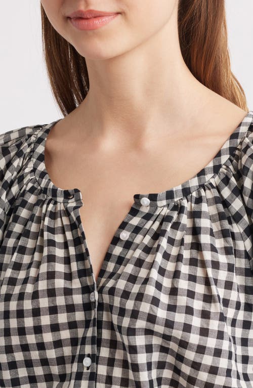Doen Dôen June Top In Noir Greta Gingham
