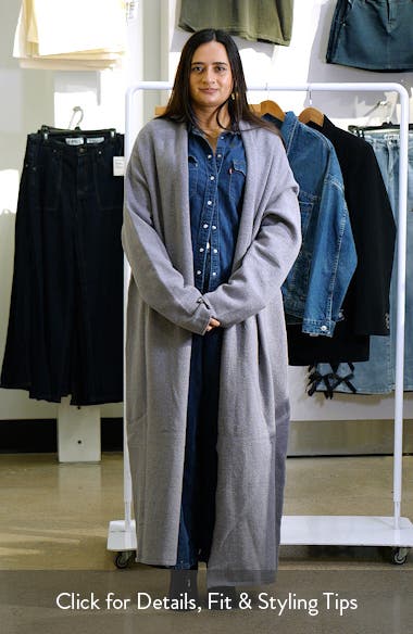 Textured Knit Long Cardigan