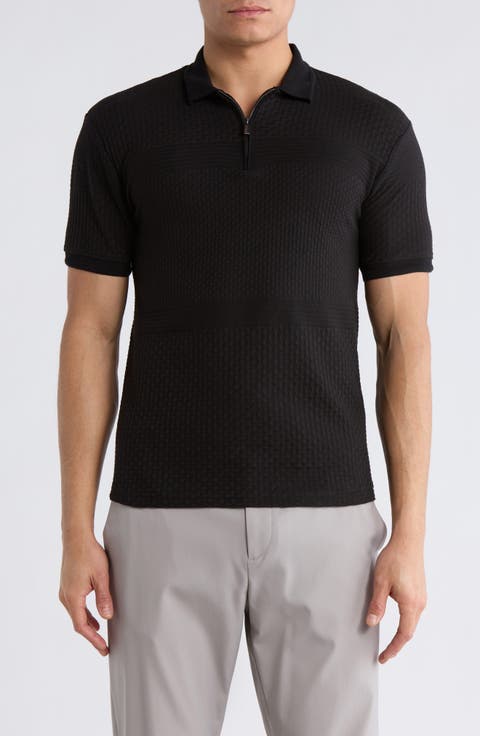 Geometric Zip Polo