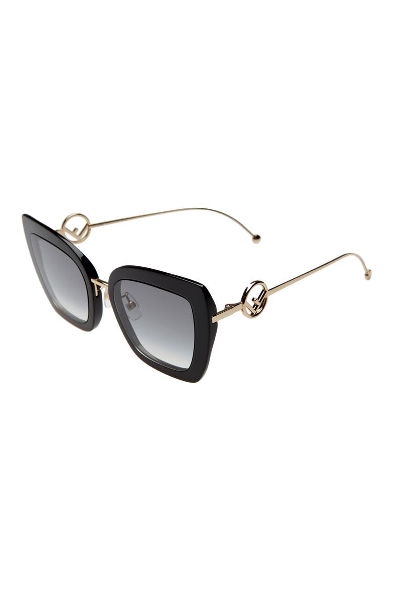 55mm Gradient Cat Eye Sunglasses, Alternate, color, BLACK/ DARK GREY