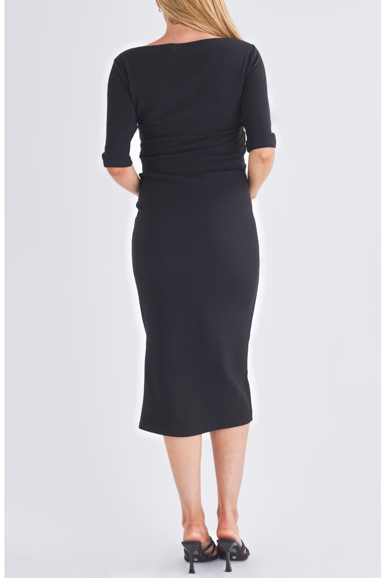 Maternity/Nursing Crop Top & Pencil Skirt Set, Alternate, color, BLACK