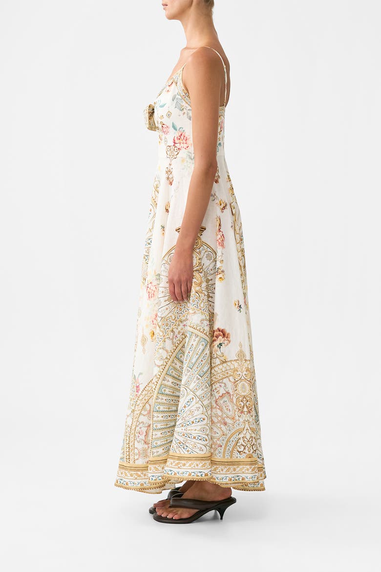 Long Dress With Tie Front Ottoman Dynasty, Alternate, color, Ottoman Dynasty