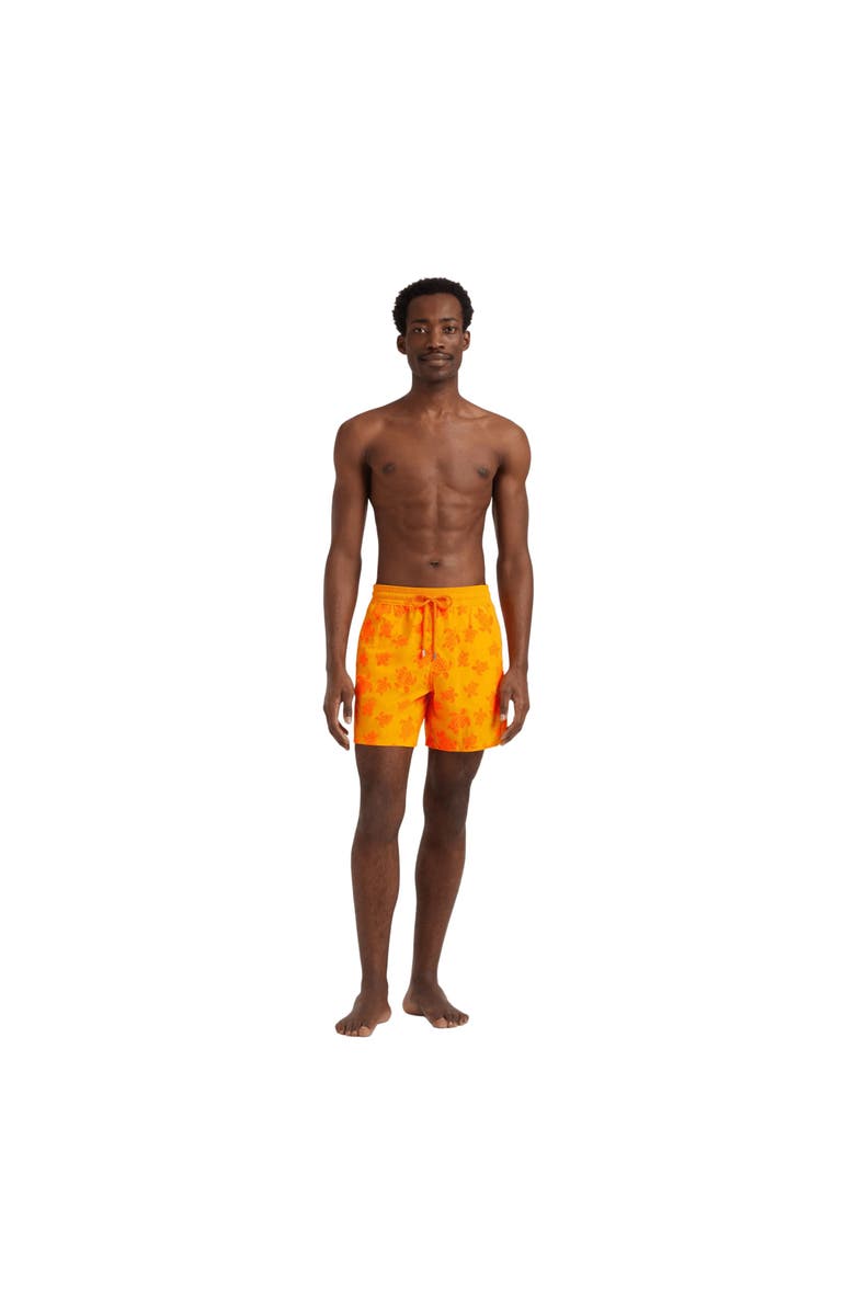 Vilebrequin Men Swim Shorts Flocked Rondes Des Tortues, Alternate, color, Mango