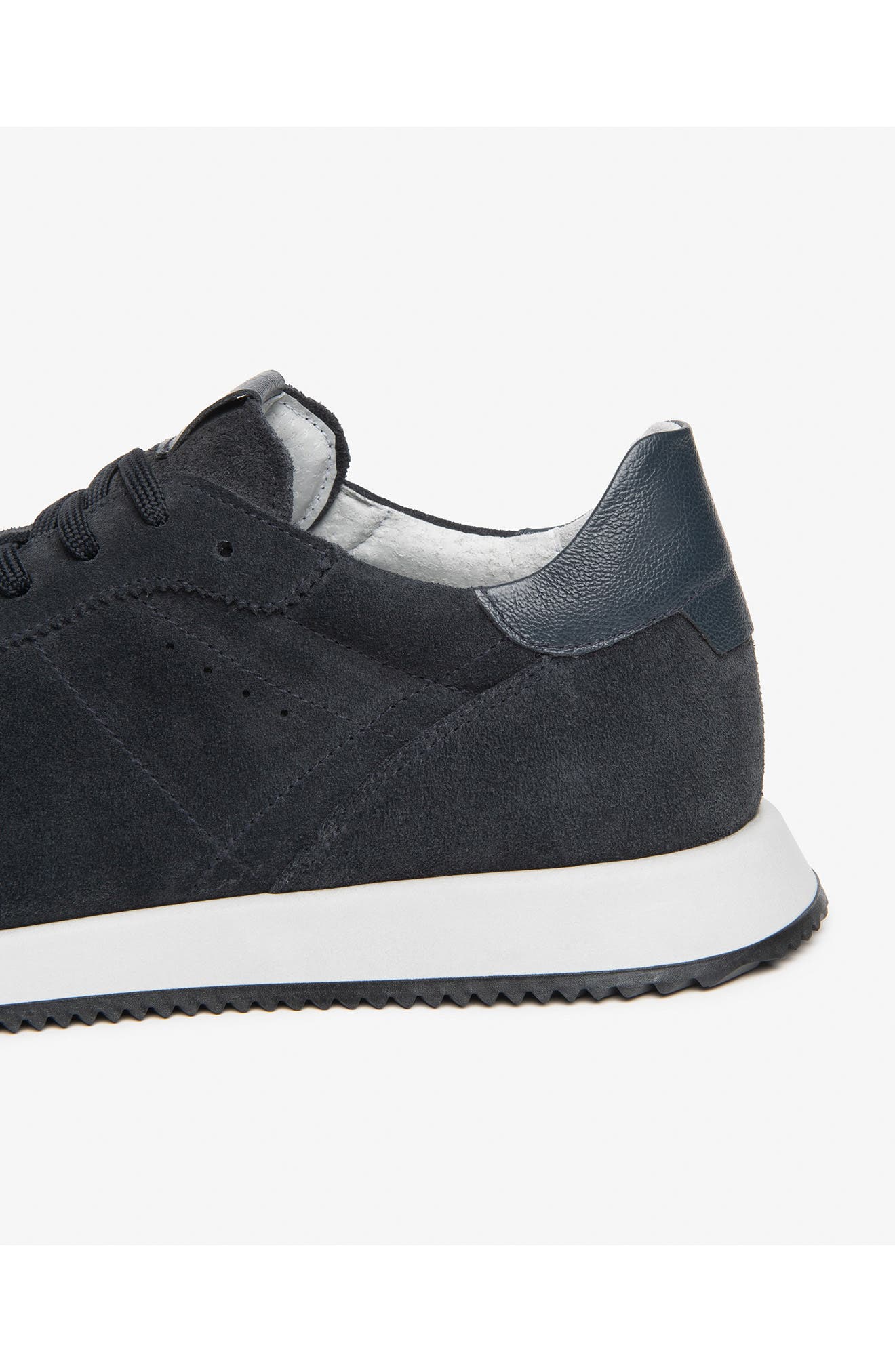 Retro Leather Lace Up Sneaker, Alternate, color, NAVY