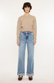 KanCan Kolbie High Rise Cuffed Wide Leg Jeans
