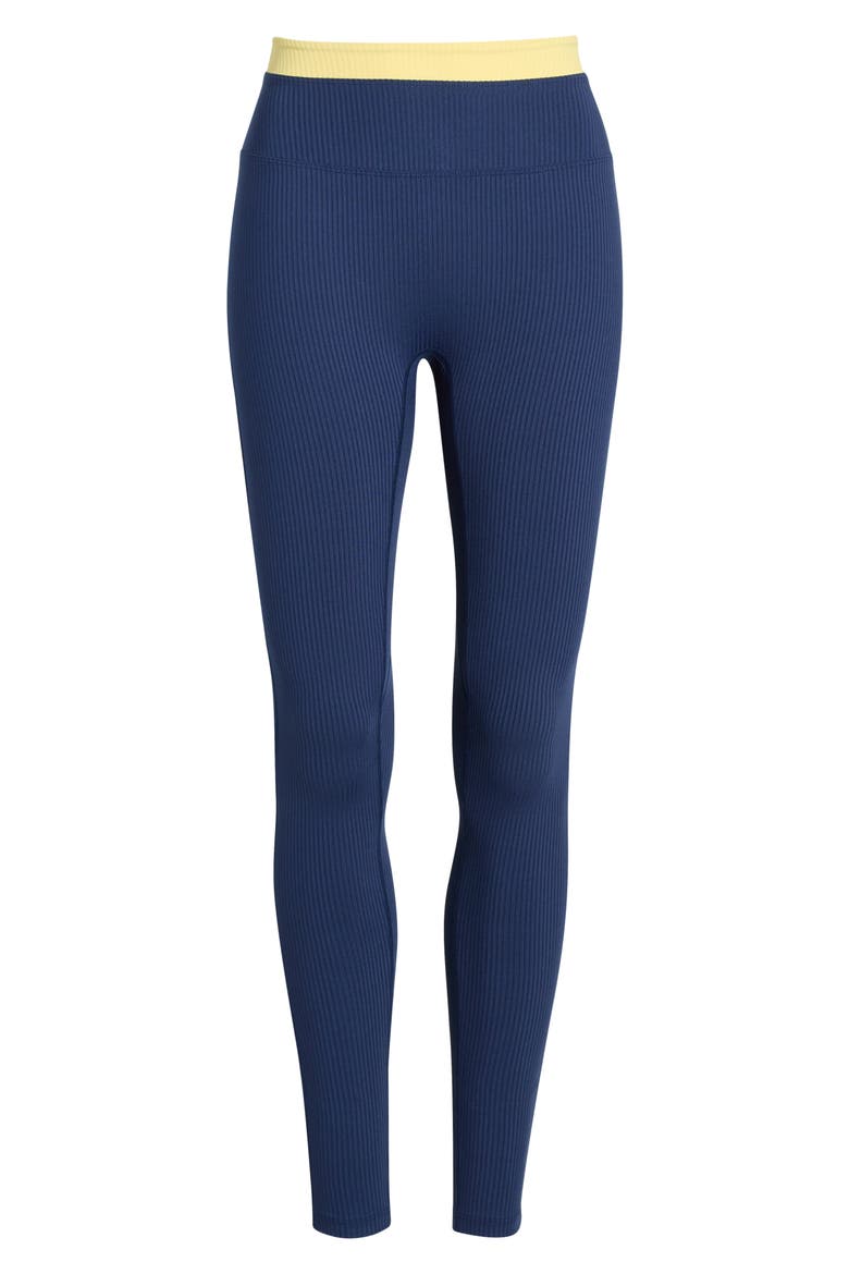 Ribbed Layered Leggings, Alternate, color, MIDNITE POPCORN