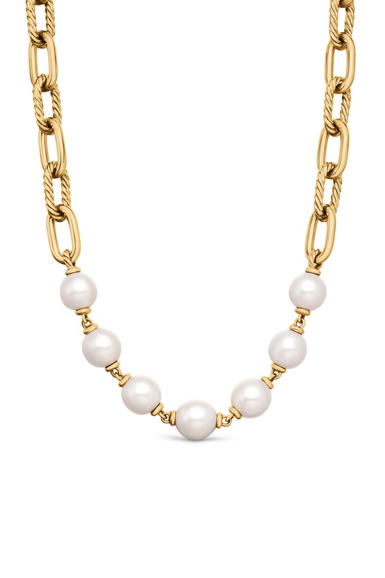 DY Madison® Pearl Chain Necklace in 18K Yellow Gold, Main, color, WHITE PEARL/ YELLOW GOLD