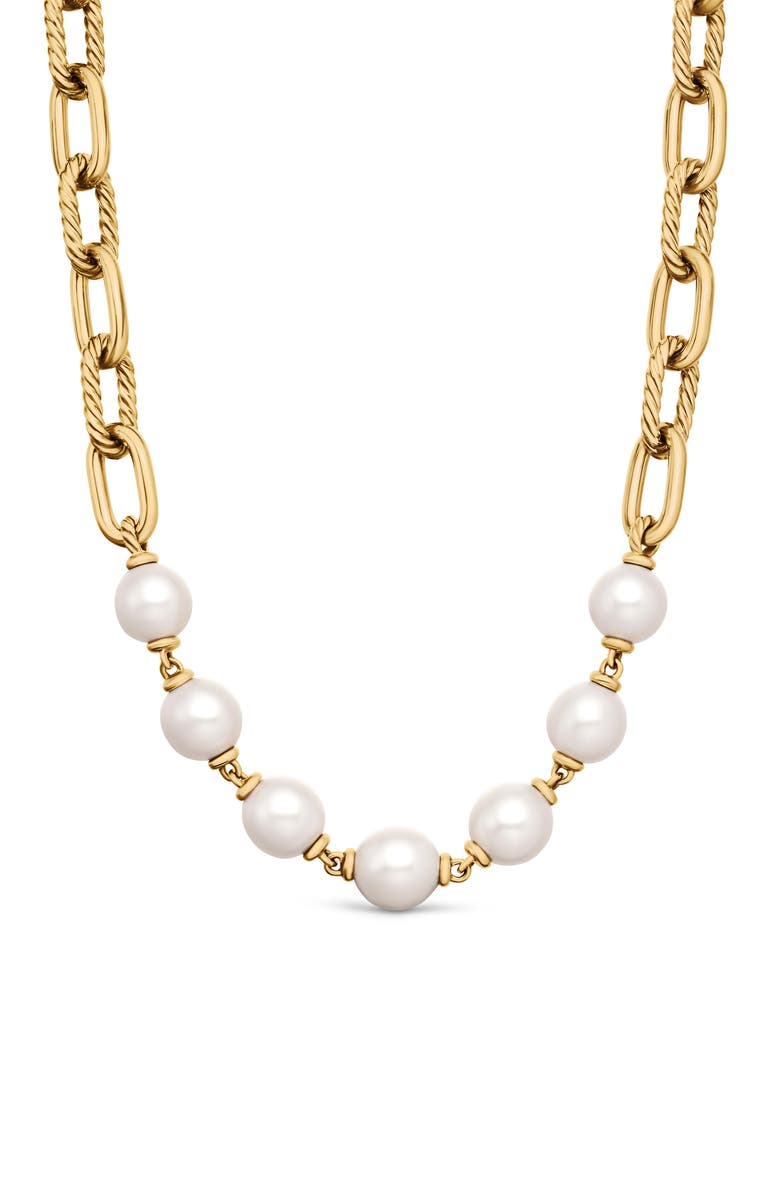 David Yurman DY Madison<sup>®</sup> Pearl Chain Necklace in 18K Yellow Gold, Main, color, White Pearl/ Yellow Gold
