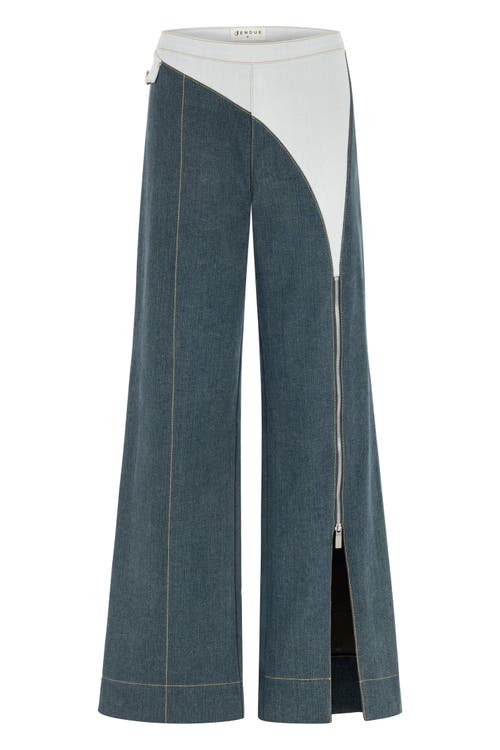 Jendue Monte Wide Leg Denim Jeans In Blue