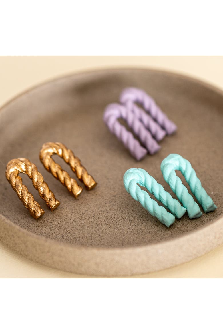 Bent Twizzle Earrings, Alternate, color, Seafoam