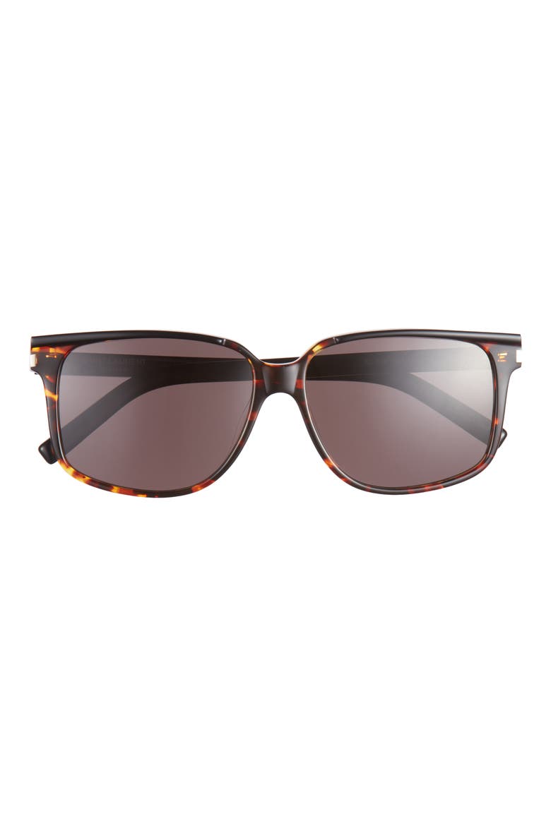 58mm Square Sunglasses, Main, color, BLACK BLACK BLACK