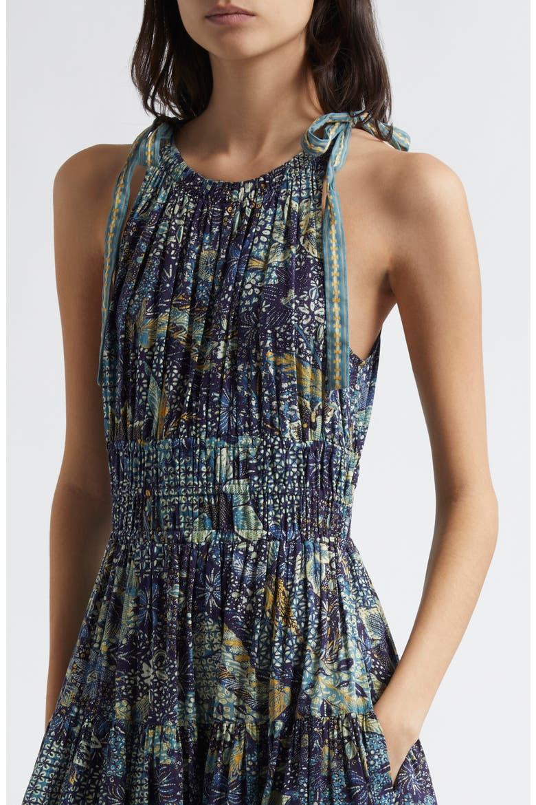 Essie Smocked Waist Sleeveless Maxi Dress, Alternate, color, PORTOFINO