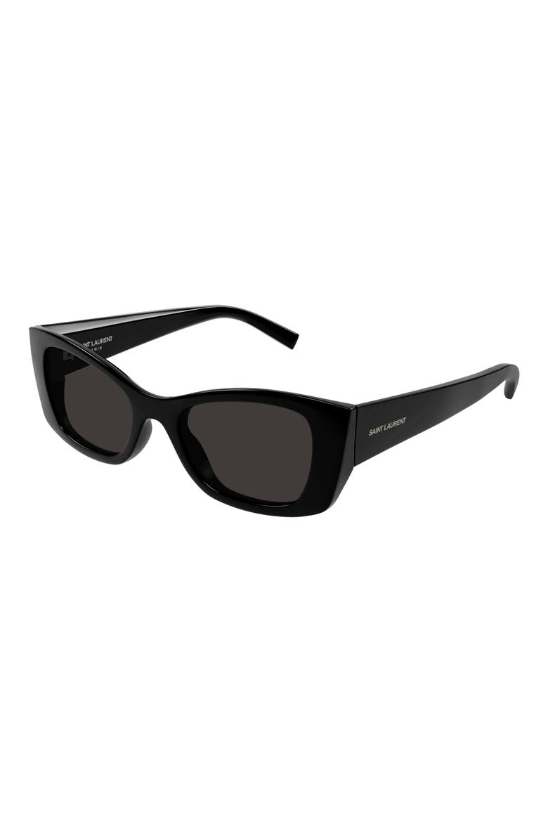 52mm Cat Eye Sunglasses, Alternate, color, BLACK