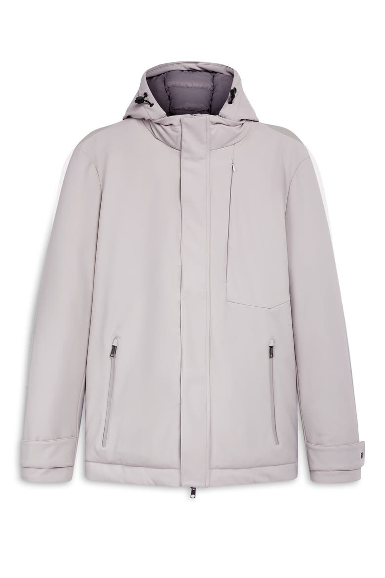 Full Zip Hooded Bomber Jacket, Alternate, color, STONE