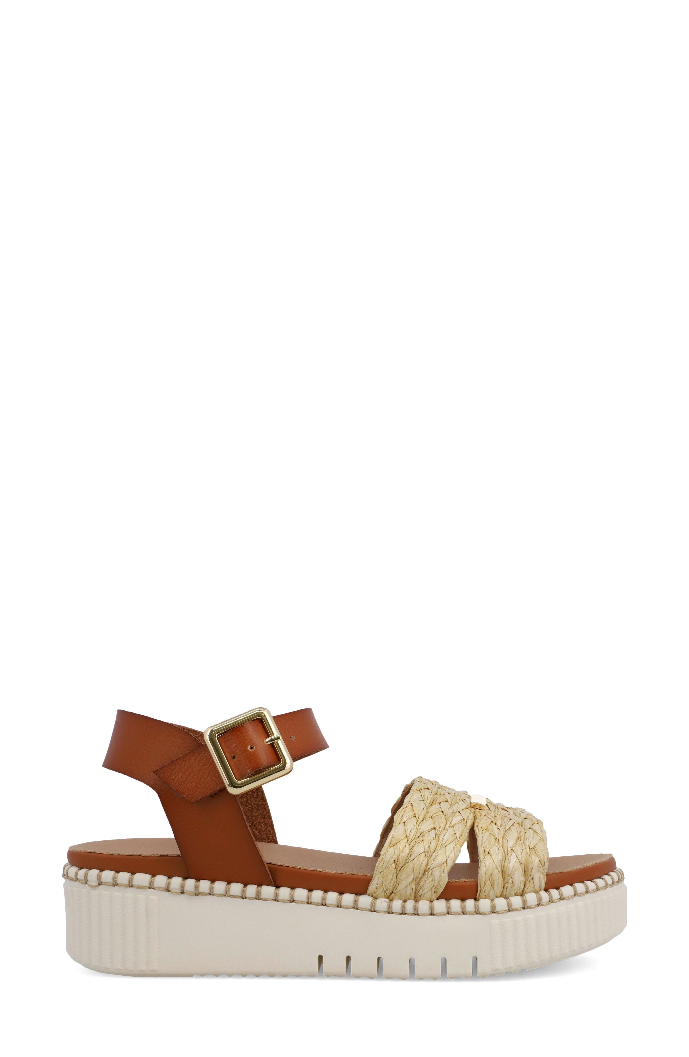 Jacklyn Ankle Strap Platform Sandal, Alternate, color, TAN