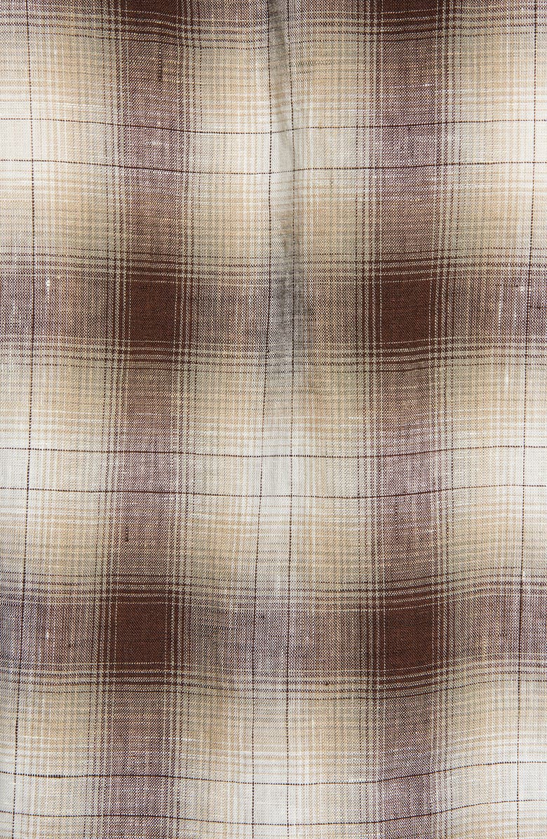 Billy Reid Kirby Slim Fit Check Short Sleeve Linen Button-Down Shirt, Alternate, color, 