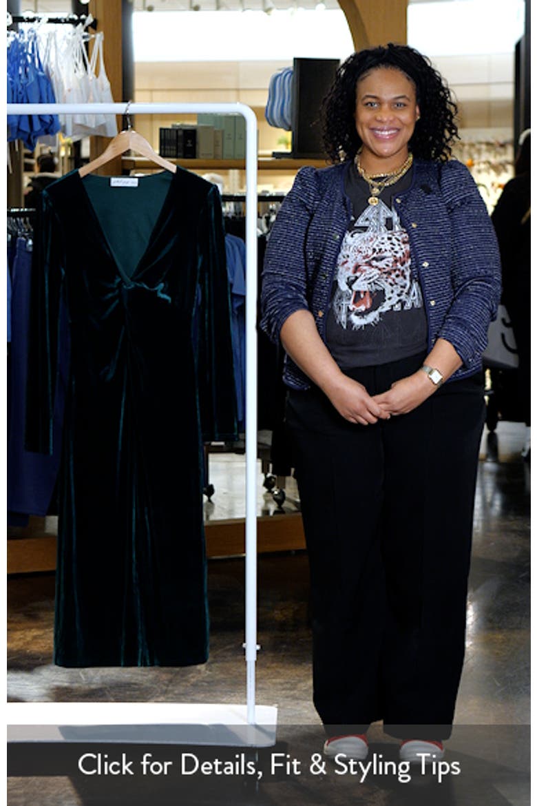 Lisse Twist Front Long Sleeve Velvet Cocktail Dress video