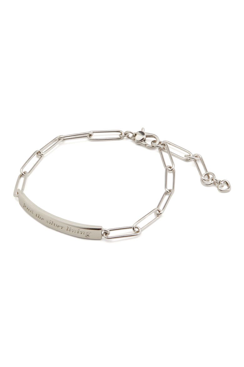 silver lining id bracelet, Main, color, SILVER