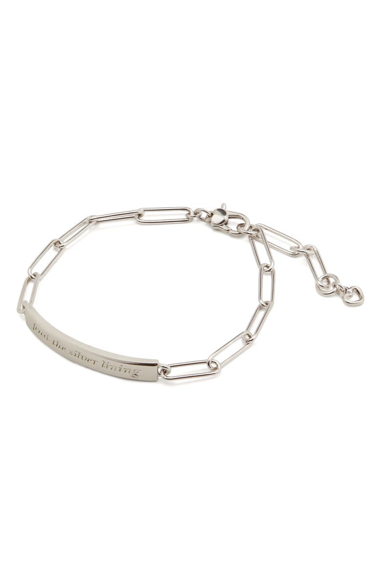 Kate Spade New York silver lining id bracelet, Main, color, 