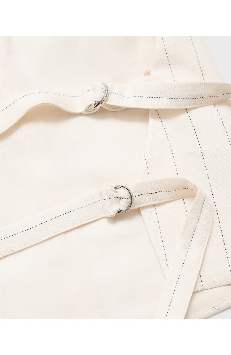 MANGO Stripe Crop Halter Top, Alternate, color, Off White