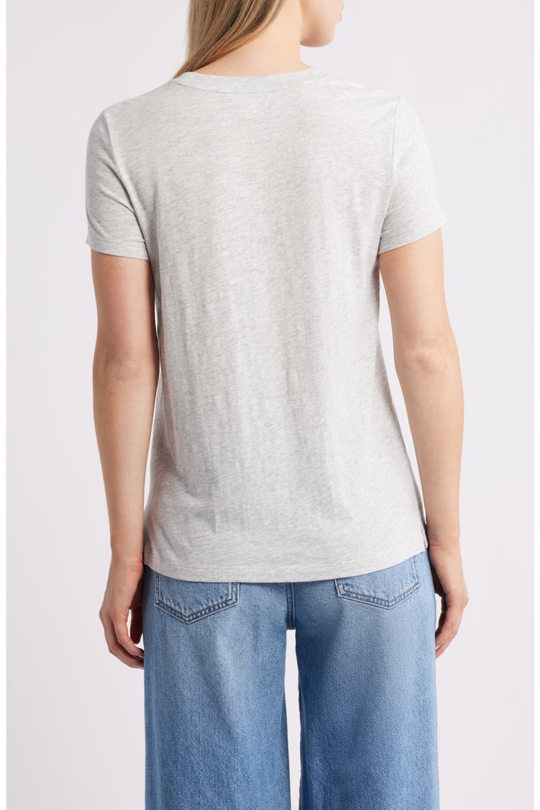 Cotton Blend Crewneck T-Shirt, Alternate, color, GREY LIGHT HEATHER