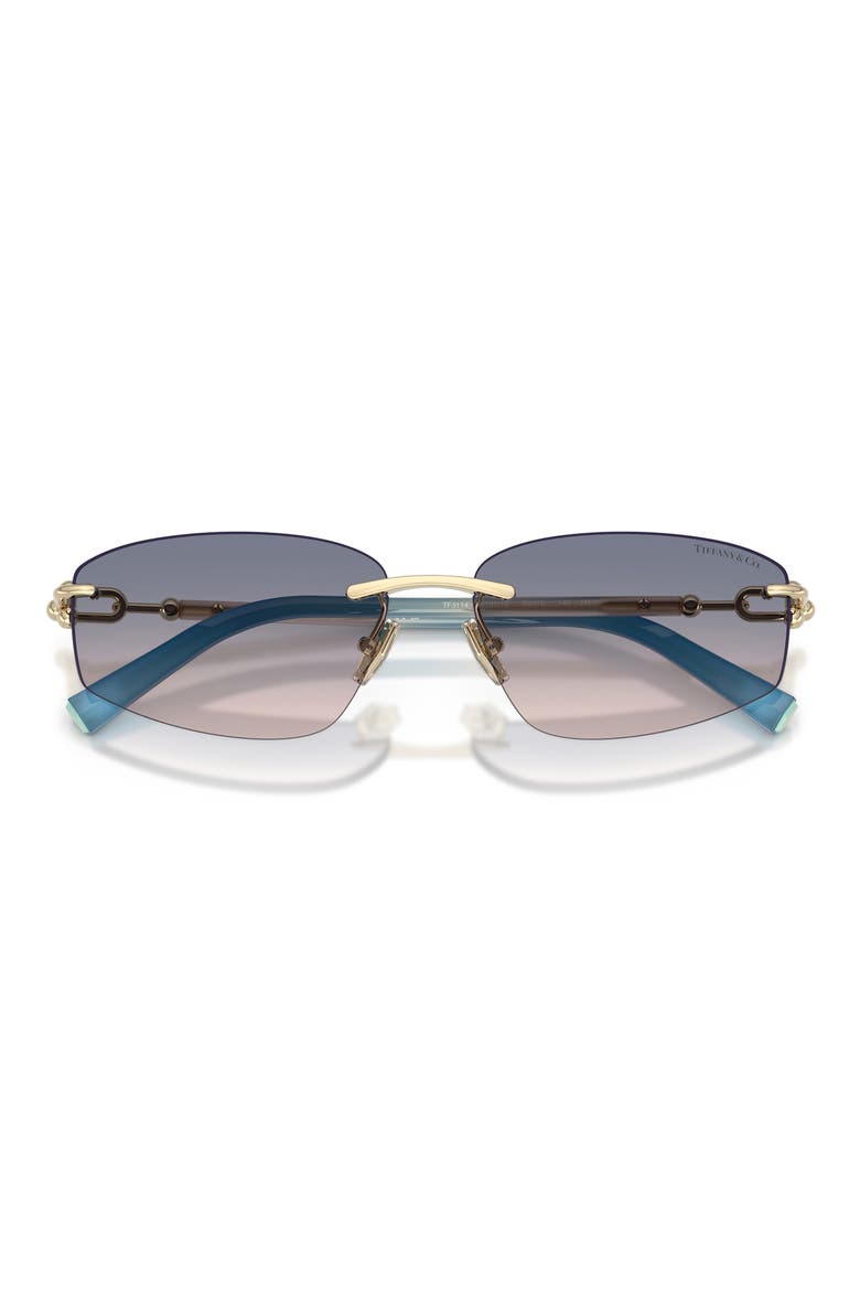 59mm Irregular Rectangular Sunglasses, Alternate, color, GOLD / BROWN GRADIENT BLUE