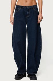 EDIKTED Jillian Low Rise Barrel Jeans