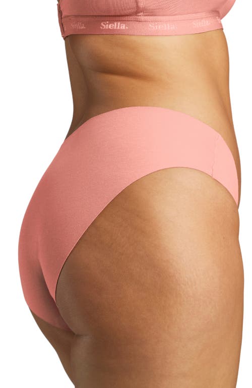 Siella Organic Cotton No-show Bikini In Terracotta