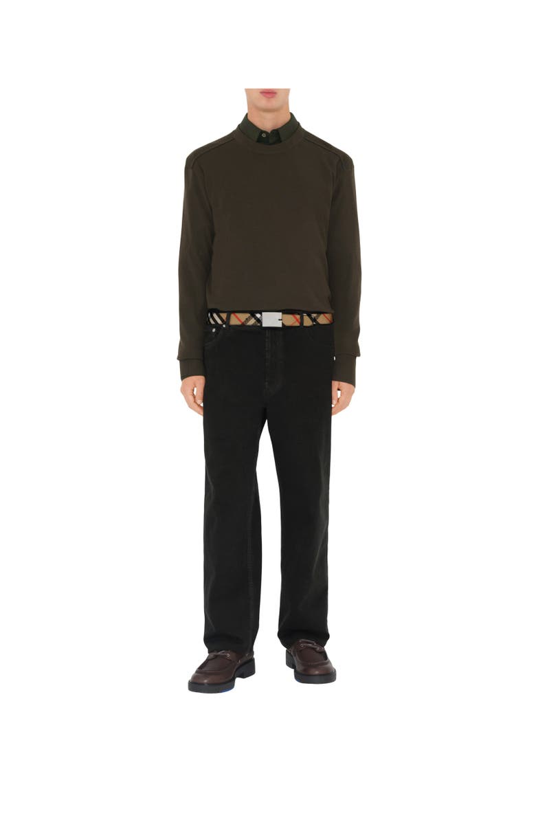 Burberry Reversible Check B Cut Belt, Alternate, color, Sand Beige/Slate Grey