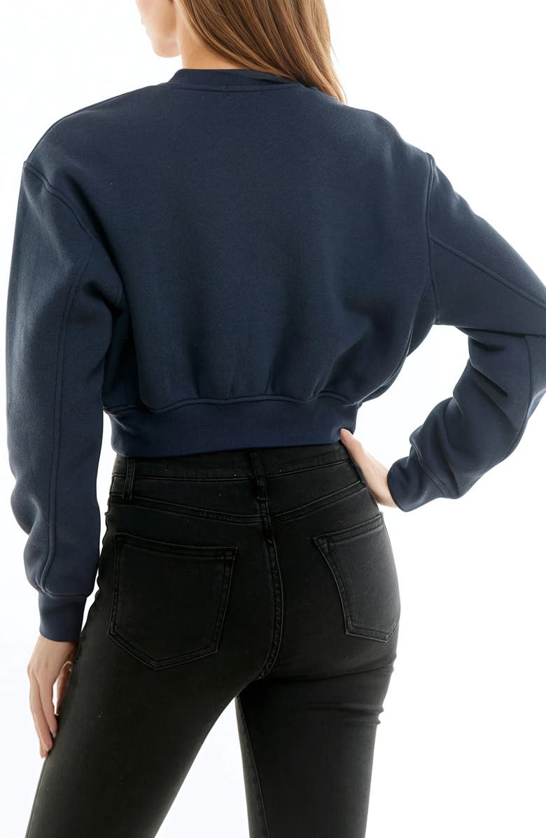 Urban Social Crop Graphic Pullover, Alternate, color, Navy/ White