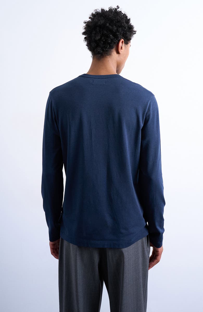 Topman Relaxed Long Sleeve T-Shirt, Alternate, color, Navy