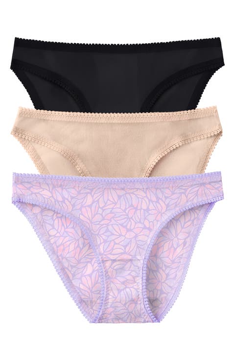3-Pack Mesh Hip Bikinis