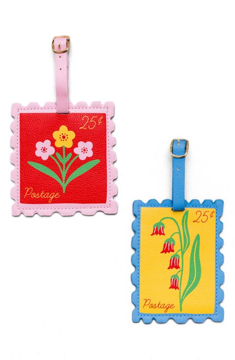 Floral Stamp Luggage Tag Set