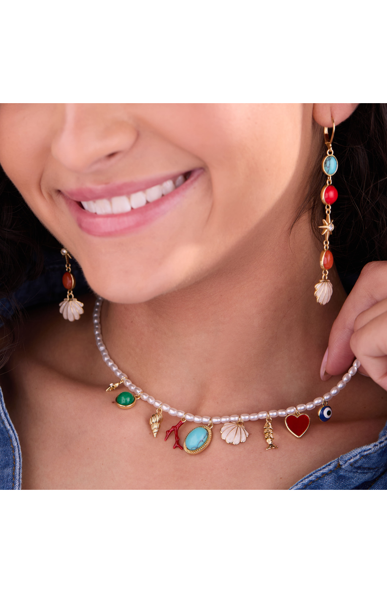 Alex and Ani Moonlight Beach Pearl Charm Necklace, Alternate, color, Multi