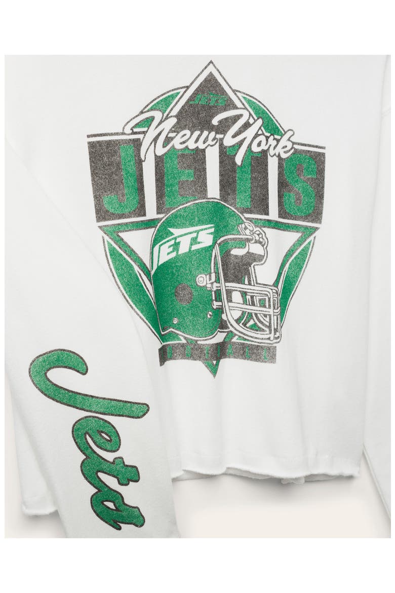 New York Jets Graphic Cropped Sweatshirt, Alternate, color, VINTAGE WHITE
