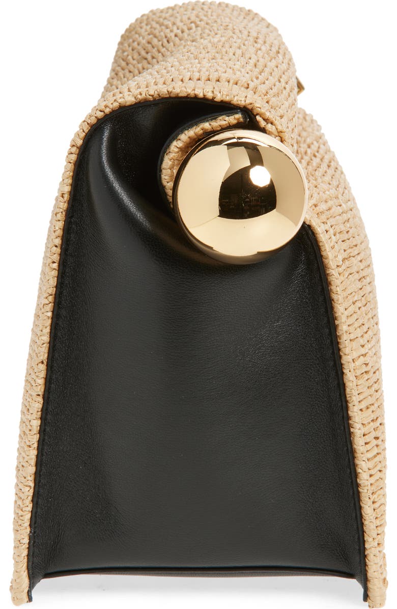 Jacquemus La Pochette Rond Carré Raffia Clutch, Alternate, color,