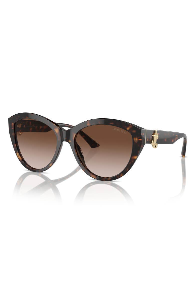 Jimmy Choo 55mm Gradient Phantos Sunglasses, Alternate, color, Havana / Gradient Brown