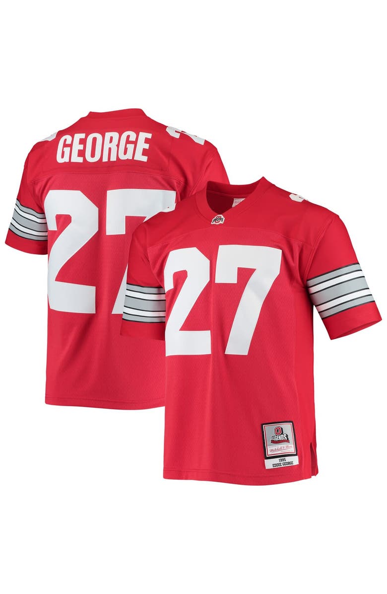 Mitchell & Ness Men's Mitchell & Ness Eddie George Scarlet Ohio State Buckeyes 1995 Authentic Throwback Legacy Jersey, Main, color, 