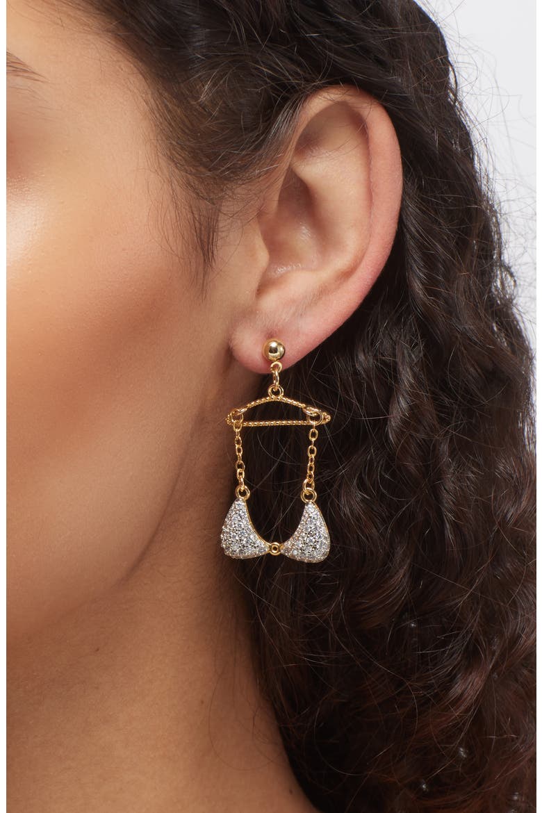 Bikini Drop Earrings, Alternate, color, GOLD