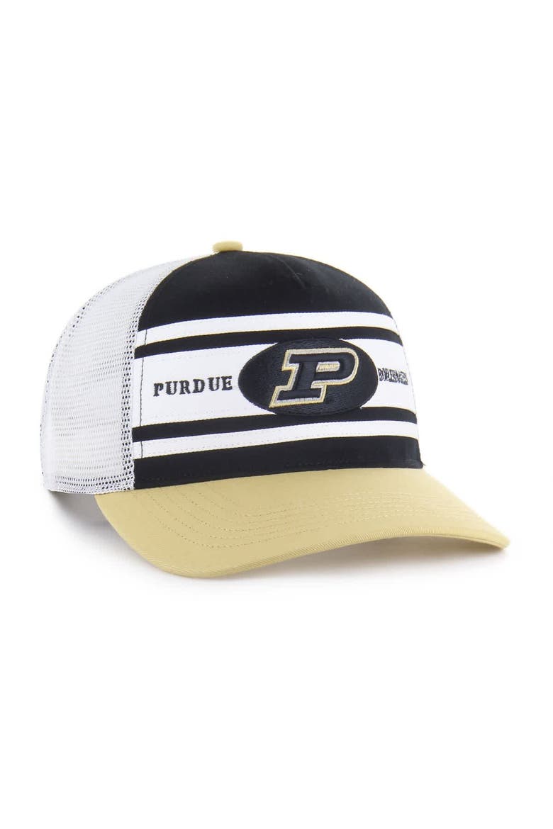 Youth '47 Black/Gold Purdue Boilermakers Super Stripe Hitch Adjustable Trucker Hat, Alternate, color, Black