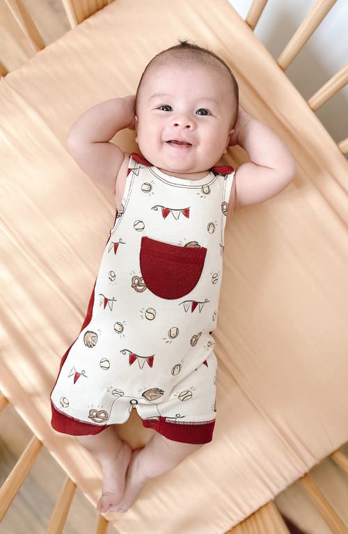 L'ovedbaby Print Sleeveless Organic Cotton Pocket Romper In Game Day