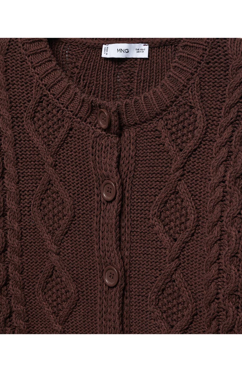 MANGO Cable Crop Cardigan, Alternate, color,