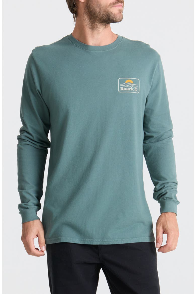 Earth Sea Long Sleeve Cotton Graphic T-Shirt, Main, color, SLATE GREE