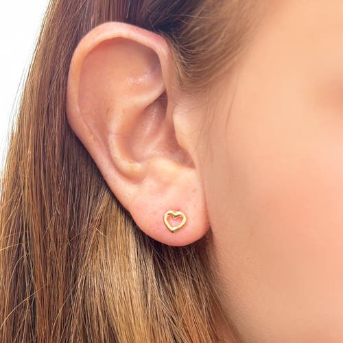 The Lovery Fine Jewelry Baby Open Heart Screw Back Stud Earrings In Gold