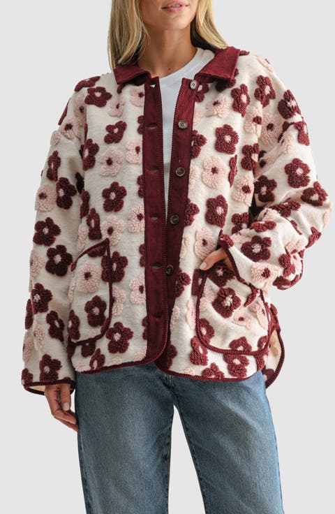 Floral High Pile Fleece Jacket