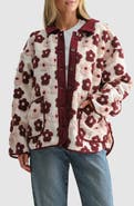 All in Favor Floral High Pile Fleece Jacket